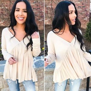NWT cream colored long sleeve DressUp top